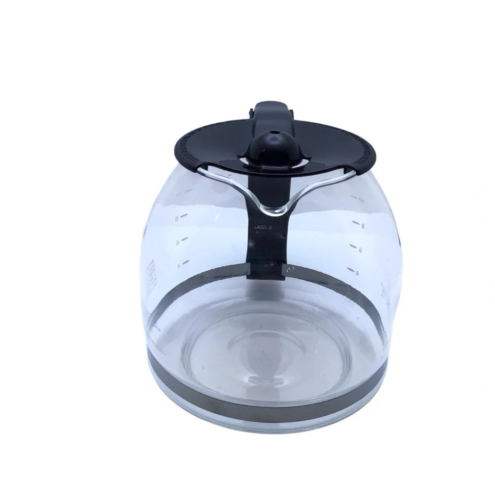 Mr. Coffee 12-Cup Replacement Carafe Glass Pot Black Handle-PLD12-RB4-(No Box)